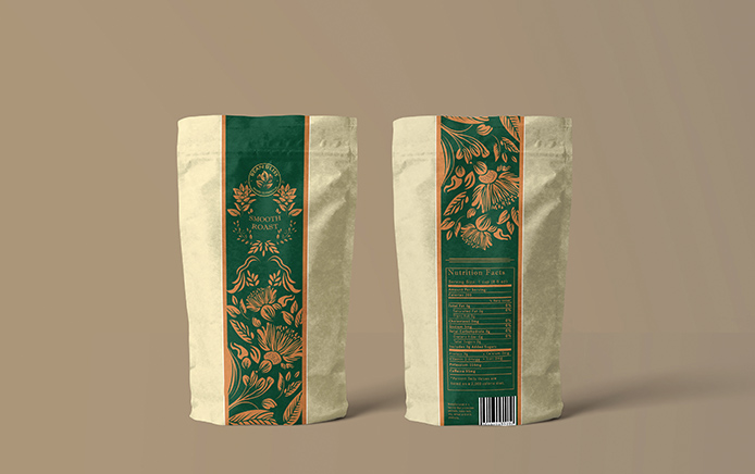 2d packaging sticker in green color mockup